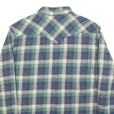 LEVI'S Mens Blue & Green Plaid Shirts L Cotton Blend Casual Button Up Shirt