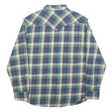 LEVI'S Mens Blue & Green Plaid Shirts L Cotton Blend Casual Button Up Shirt