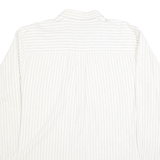 AVIREX Mens White & Black Stripe Cotton Shirt XL Classic Casual Button-Up