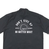 DICKIES Mens Black Work Shirt XL Cotton Blend Button Up with Motivational Print