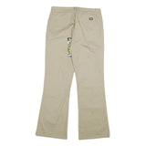 DICKIES Womens Cotton Blend Beige Slim Straight Trousers W30 L31 Casual Workwear