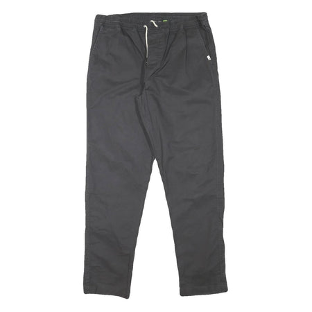 QUIKSILVER Mens Cotton Blend Black Slim Drawstring Trousers W32 L30 Casual Pants