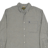 TIMBERLAND Mens Grey & Yellow Check Shirt L Cotton Blend Casual Classic Button