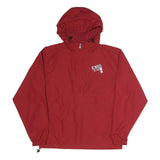 CHAMPION Mens Red Hooded Zip Jacket S Polyester Plain Lightweight Sportswear