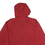 CHAMPION Mens Red Hooded Zip Jacket S Polyester Plain Lightweight Sportswear