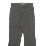 CARHARTT Mens Jeans Black Relaxed Straight Denim W28 L30 Workwear Zip Closure