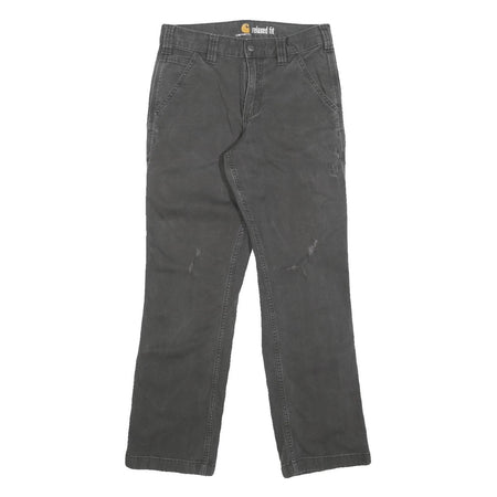 CARHARTT Mens Jeans Black Relaxed Straight Denim W28 L30 Workwear Zip Closure