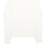 MODA INTERNATIONAL Womens White Plain Cotton Jumper Crew Neck Rib Knit S