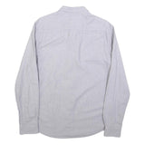 WRANGLER Mens Blue & White Striped Cotton Blend Shirt L Button Down Collar Long