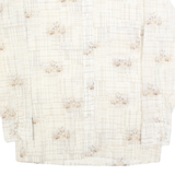 ARROW Mens Cream Patterned Shirt M Cotton Blend Classic Fit Casual Button Down