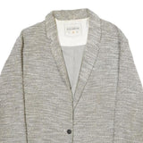PULL & BEAR Womens Grey Button Jacket S Woven Classic Relaxed Fit Smart Casual