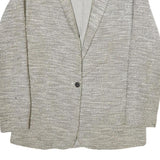 PULL & BEAR Womens Grey Button Jacket S Woven Classic Relaxed Fit Smart Casual