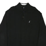 NAUTICA Mens Black Patterned Pullover Crew Neck Basic Knit XL Cotton Blend