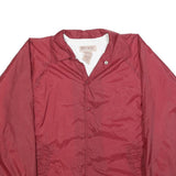 BIG MAC Mens Red Nylon Button Jacket L Plain Classic Fit Casual Lightweight