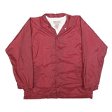 BIG MAC Mens Red Nylon Button Jacket L Plain Classic Fit Casual Lightweight