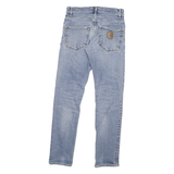 CARHARTT Mens Slim Blue Denim Jeans W29 L32 Zip Closure Casual Style