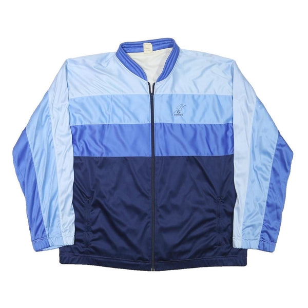 COSPO Mens Blue & Light Blue Colourblock Zip Jacket L Polyester Blend Sportswear