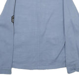 LINDSAY MODA Womens Blue Cotton Patch Button Jacket L Casual Light Fabric