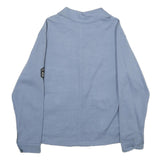 LINDSAY MODA Womens Blue Cotton Patch Button Jacket L Casual Light Fabric