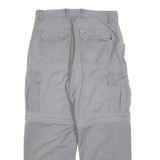 LETS GO Mens Cotton Blend Grey Relaxed Straight Leg Trousers W32 L27 Cargo