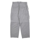 LETS GO Mens Cotton Blend Grey Relaxed Straight Leg Trousers W32 L27 Cargo