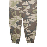 PULL & BEAR Womens Cotton Blend Camo Regular Cargo Trousers W26 L28 Elastic Hem