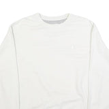 CHAMPION Mens White Cotton Blend Crew Neck M Sweatshirt Plain Logo Casual
