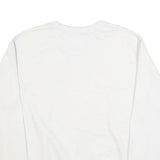 CHAMPION Mens White Cotton Blend Crew Neck M Sweatshirt Plain Logo Casual