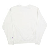 CHAMPION Mens White Cotton Blend Crew Neck M Sweatshirt Plain Logo Casual