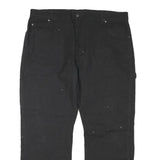 DICKIES Mens Black Regular Fit Straight Cotton Blend Zip Jeans W40 L27 Workwear