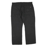 DICKIES Mens Black Regular Fit Straight Cotton Blend Zip Jeans W40 L27 Workwear