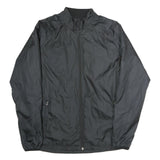 NIKE Mens Black Jacket M Polyester Zip Plain Lightweight Sportswear