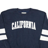 NEW YORK POPULAR Mens Navy Blue Sweatshirt California Print XL Crew Neck Long