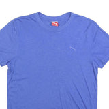 PUMA Mens Blue Plain T-Shirt L Short Sleeve Crew Neck Casual Sport