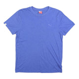 PUMA Mens Blue Plain T-Shirt L Short Sleeve Crew Neck Casual Sport