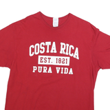 DELTA Mens Red Costa Rica Graphic T-Shirt L Short Sleeve Crew Neck Casual