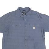 CARHARTT Mens Blue Striped Workwear Shirt XL Cotton Relaxed Fit Casual Short