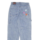 MAMA HAS GUN Mens Jeans Blue Relaxed Straight Denim Light W30 L29 Casual