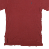 POLO RALPH LAUREN Mens Red Short Sleeve Plain S Polo Shirt Cotton Casual