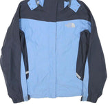 THE NORTH FACE Womens Blue & Navy Shell Jacket XS Polyester Outdoor Zip Hooded