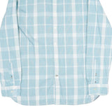 TOMMY HILFIGER Mens Blue & White Check Shirt L Cotton Long Sleeve Button Collar