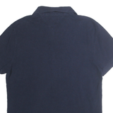 TOMMY HILFIGER Mens Blue Polo Shirt L Cotton Short Sleeve Plain Classic Fit