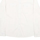 LEVI'S Womens White & Cream Cotton Blend Shirt L Casual Classic Button Up