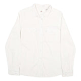 LEVI'S Womens White & Cream Cotton Blend Shirt L Casual Classic Button Up
