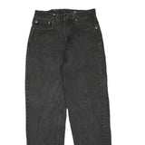 Womens Black Regular Fit Straight Jeans Cotton Blend Zip Closure W28 L32 Classic