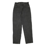 Womens Black Regular Fit Straight Jeans Cotton Blend Zip Closure W28 L32 Classic
