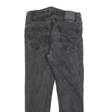 LEVI'S 502 Mens Slim Black Denim Medium W34 L26 Jeans Zip Cotton Blend