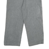 Mens Grey Cotton Regular Fit Button Closure Trousers W36 L26 Casual Workwear