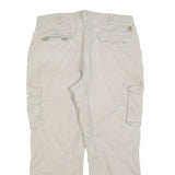 CARHARTT Mens Relaxed Fit Beige Cargo Denim Jeans W40 L32 Workwear Utility