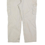 CARHARTT Mens Relaxed Fit Beige Cargo Denim Jeans W40 L32 Workwear Utility